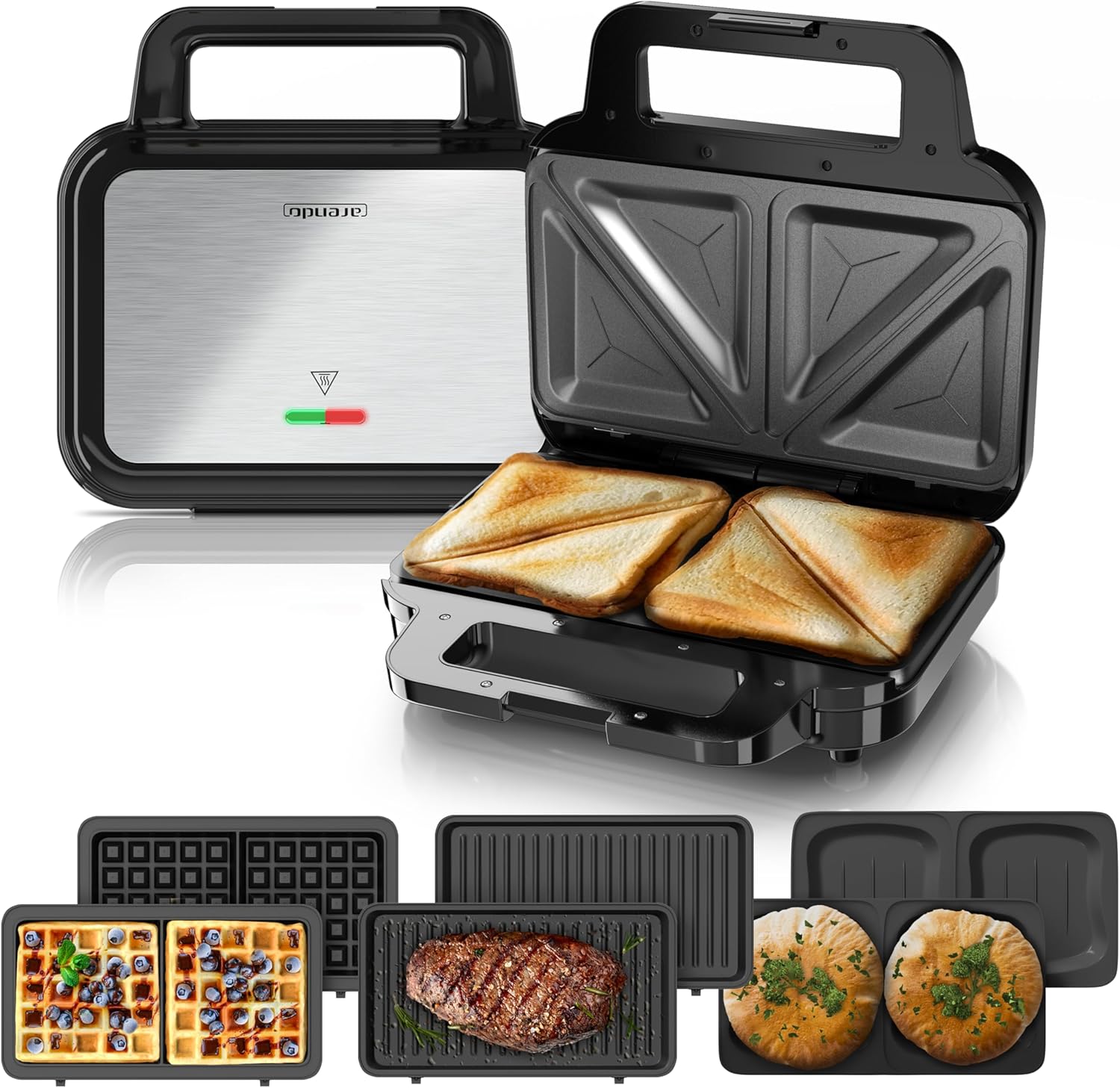 4 in 1 Sandwichmaker mit Wechselplatten