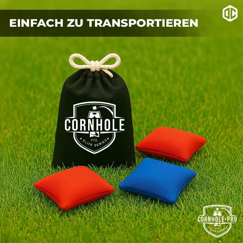 9-teiliges Cornhole Set, Cornhole Tasche - Blaue und Rote