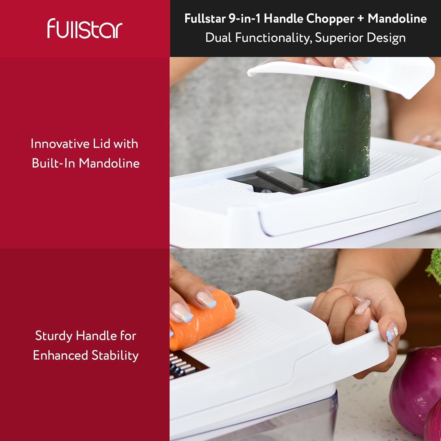 Gemüseschneider, 9-in-1 Standard Weiß