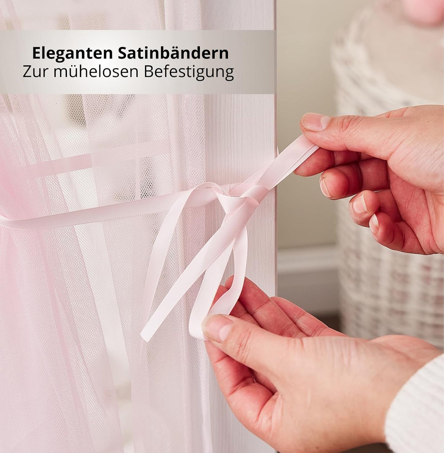4-teiliges Hausbett Deko Set mit Betthimmel und Wimpelkette