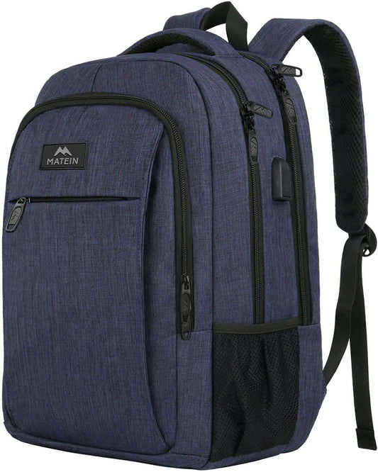 Laptoprucksack mit USB-Anschluss, 15,6 Zoll / Blau