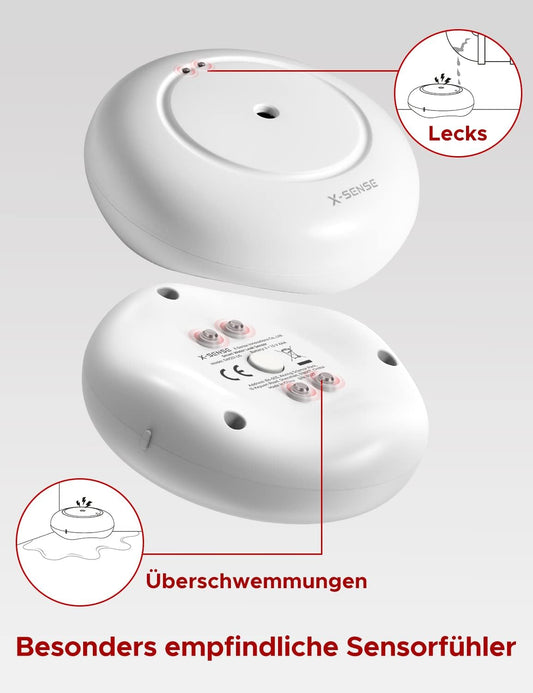3x Wasserlecksensoren mit Basisstation