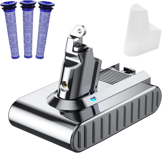 Ersatzakku für Dyson V6 Staubsauger (6000mAh), Akku V6+Filter