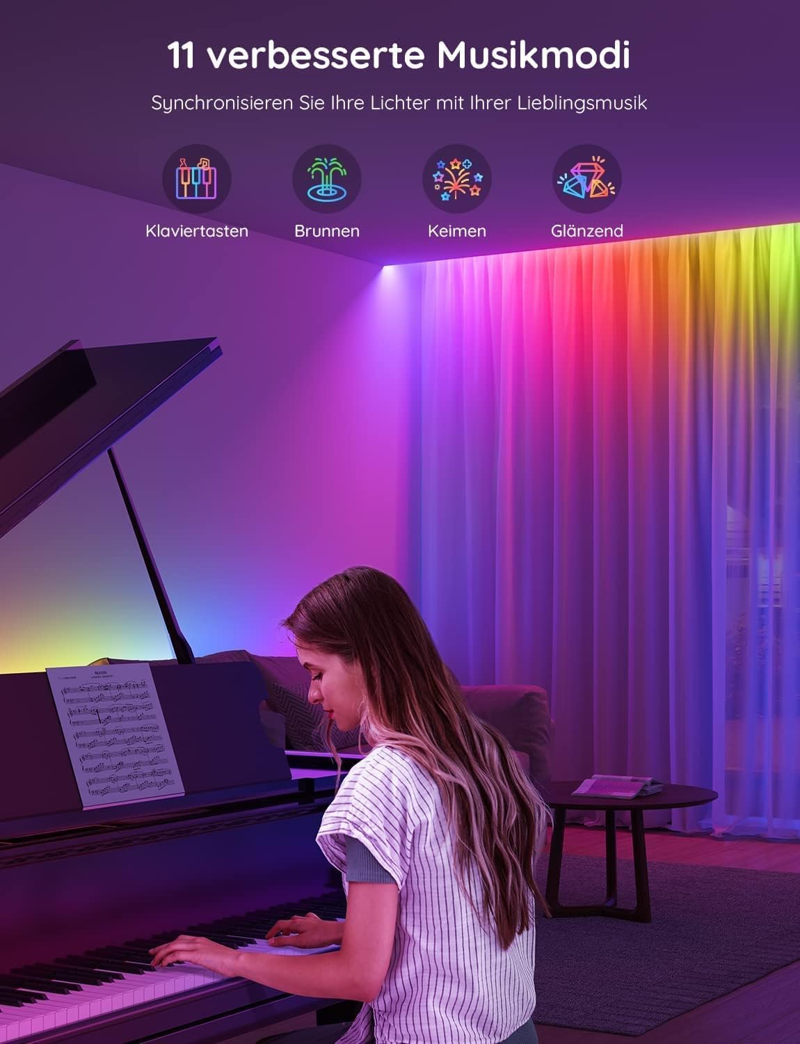 RGBIC LED Streifen 20m mit App-Steuerung, 20M