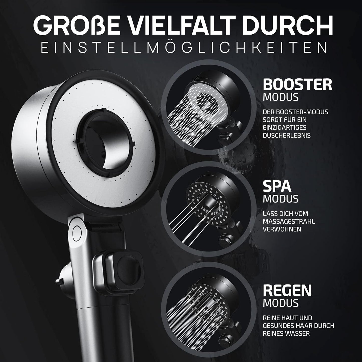 Duschkopf mit Filter & Booster Modus