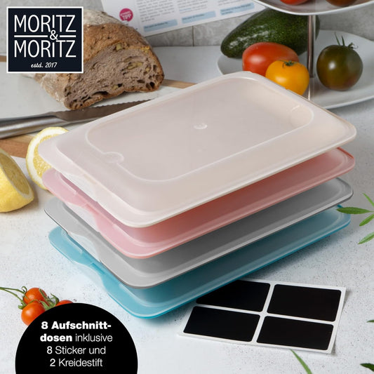 Stapelbare Aufschnittboxen, Bunt 8er Pack