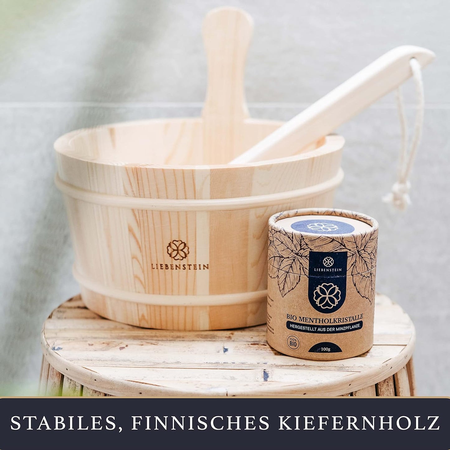 Sauna Eimer mit Kelle, Sauna Zubehör Set
