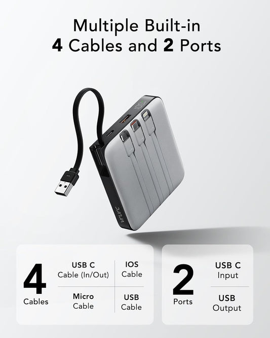 Powerbank mit Schnellladefunktion, Grau