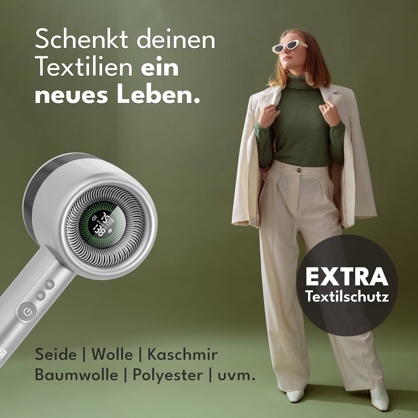 Elektrischer Fusselrasierer mit LED-Display