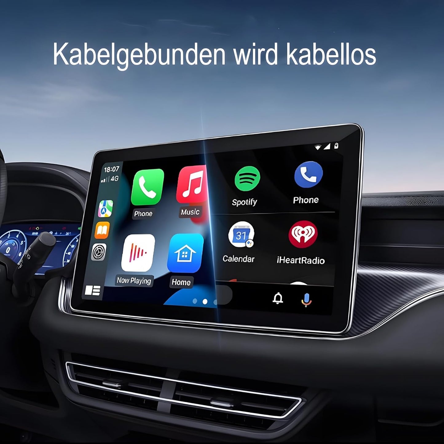 Wireless CarPlay & Android Auto Adapter, 2-in-1 Adapter