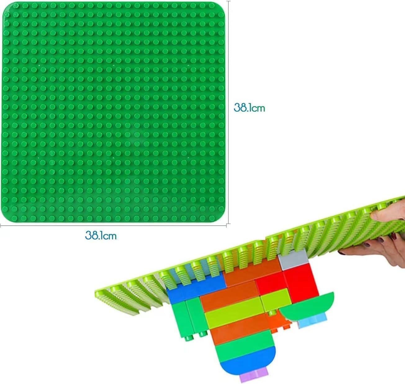 4-teiliges Bauplatten-Set für Duplo Steine, 4pcs (Grün,Blau,Rot,Grau)