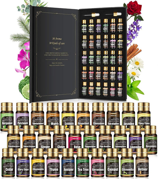 30-teiliges Set Ätherische Öle, Pflanzen-/ Blumenaroma, 30 Pflanzenaroma / Blumenaroma