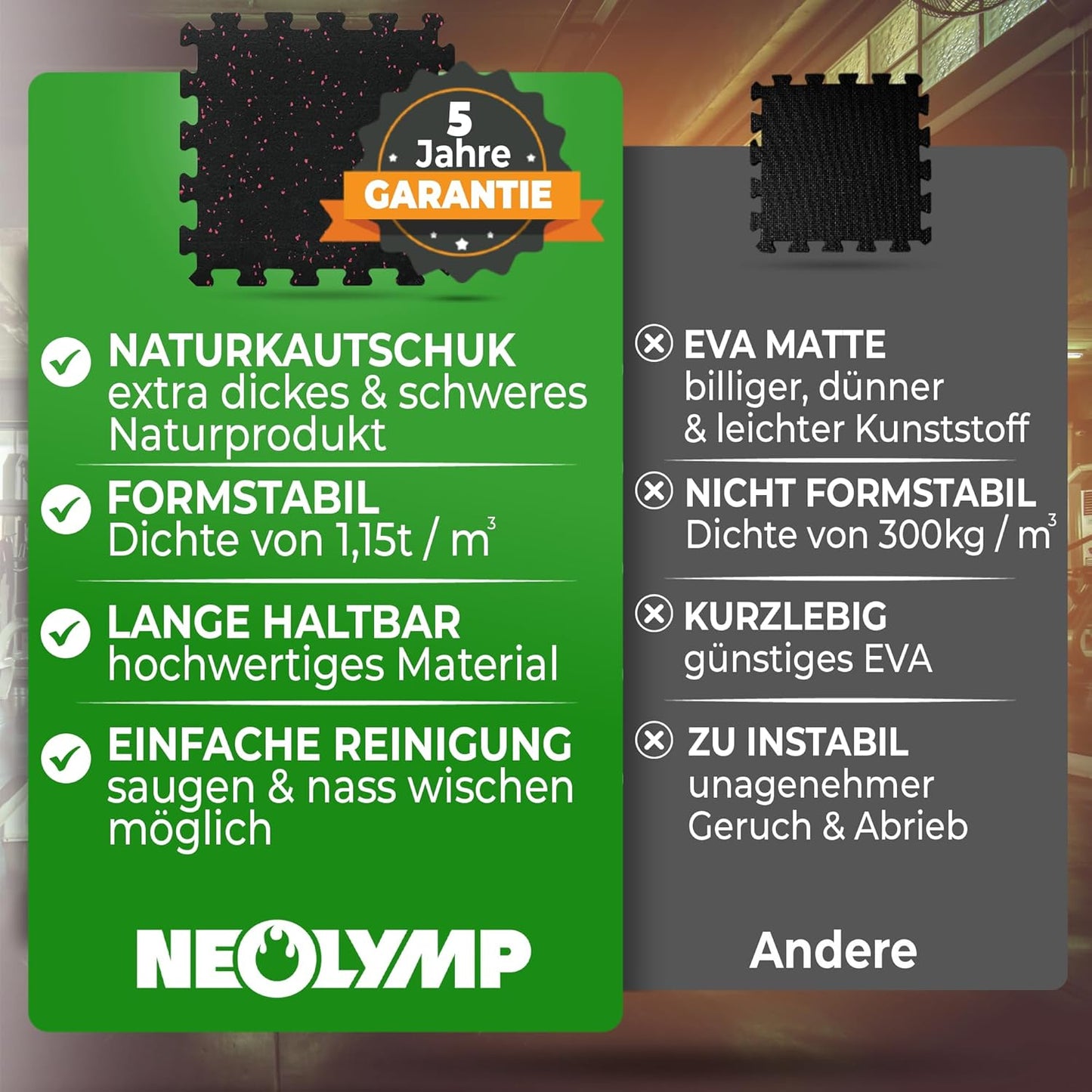 Bodenschutz Puzzlematte-Set (8 Stück) Fitness