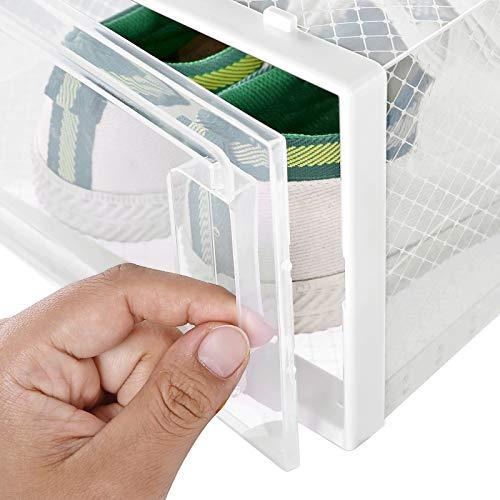 18er Set Aufbewahrungsboxen für Schuhe, weiss, transparent