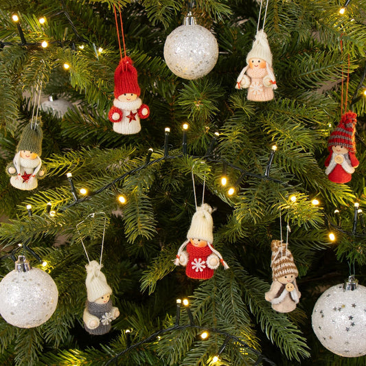 Weihnachtsbaum-Anhänger Engel-Set (12 Stück), Big Pack A - Rot + Rosa + Grau