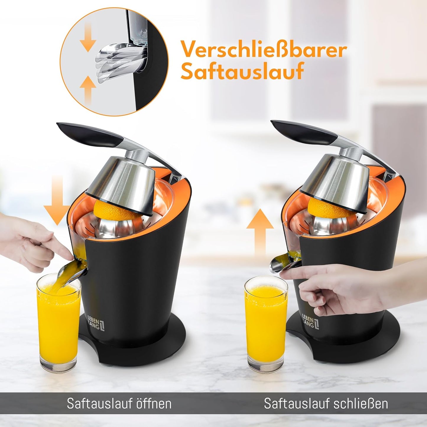 Orangenpresse LBL833, Schwarz - 600w - Inkl. Hebelarm