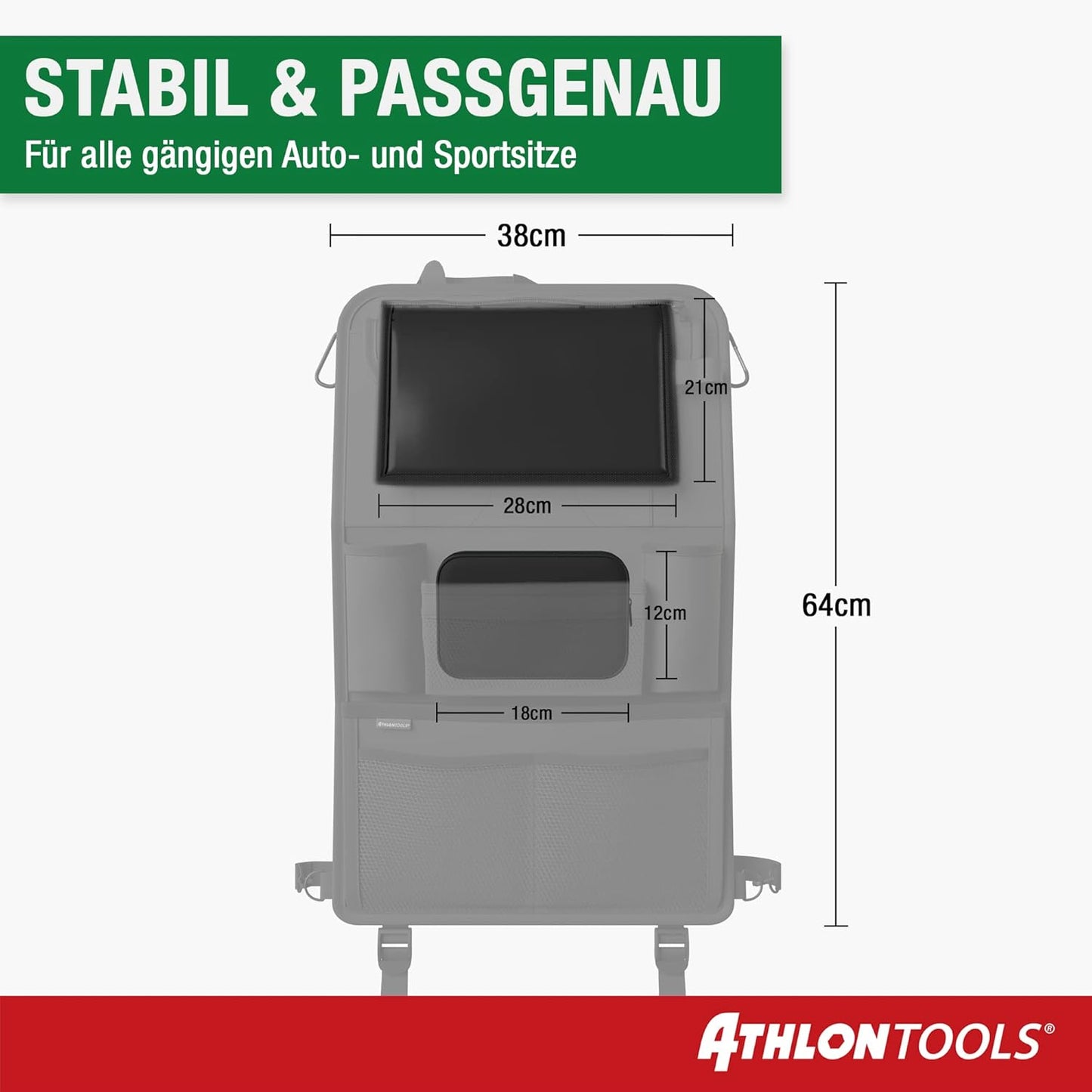 2er-Set Auto Rücksitz Organizer, Schwarz / 2er-sparset