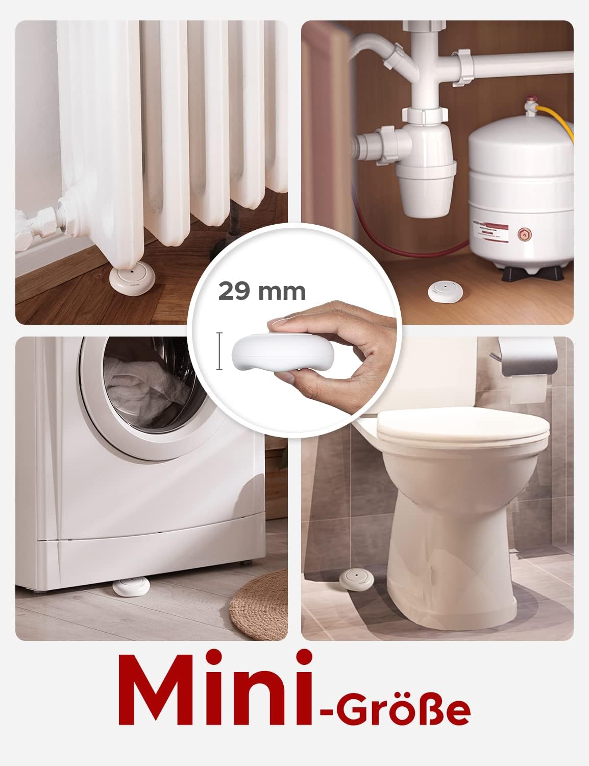 3x Wasserlecksensoren mit Basisstation