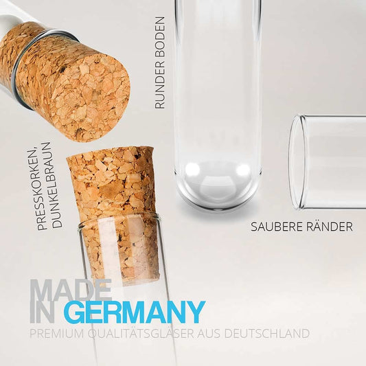 Reagenzgläser mit Korken (100 Stück), 160 x Ø18 mm