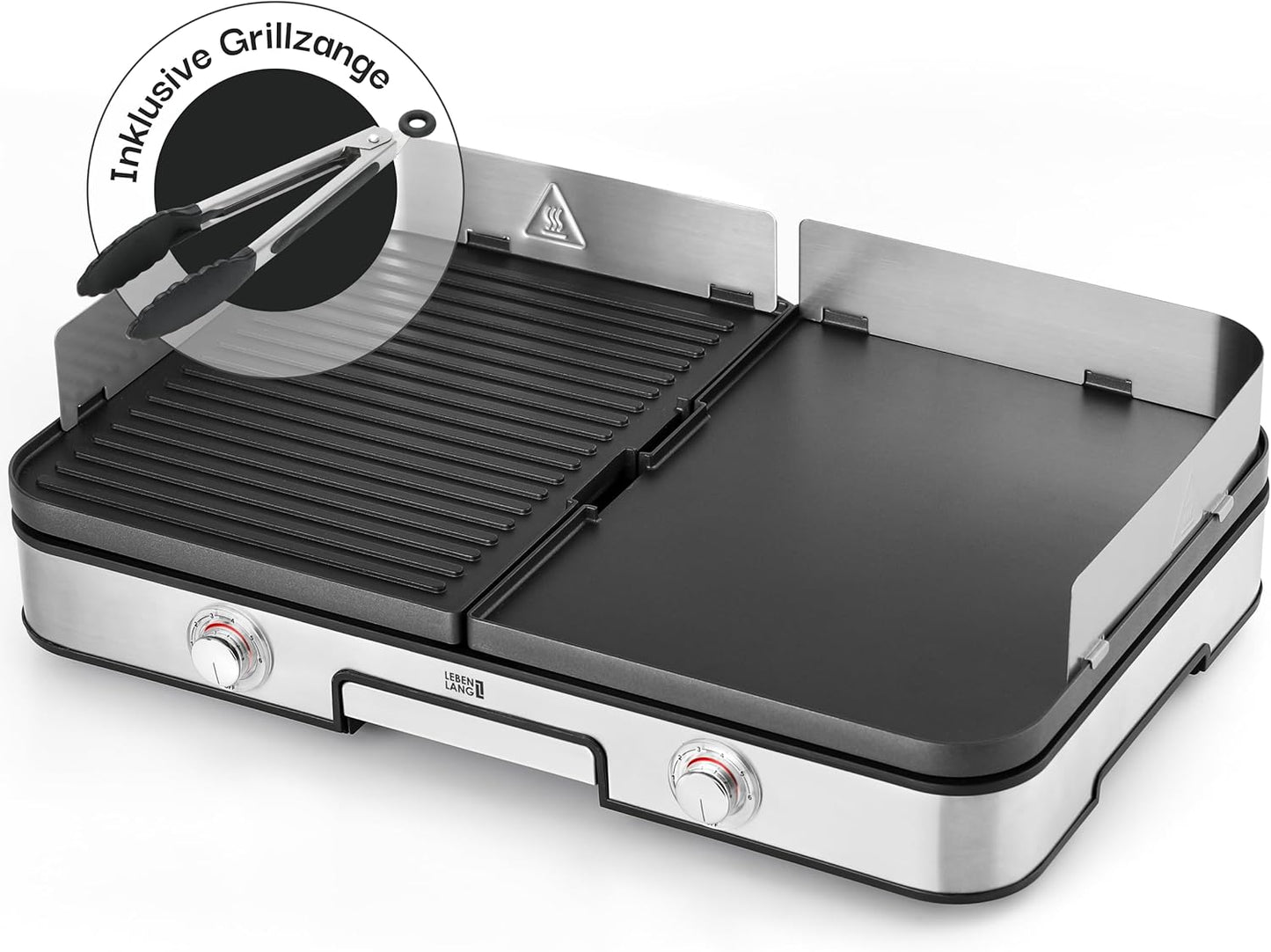 Elektro Tischgrill mit Grillzange & Spritzschutz