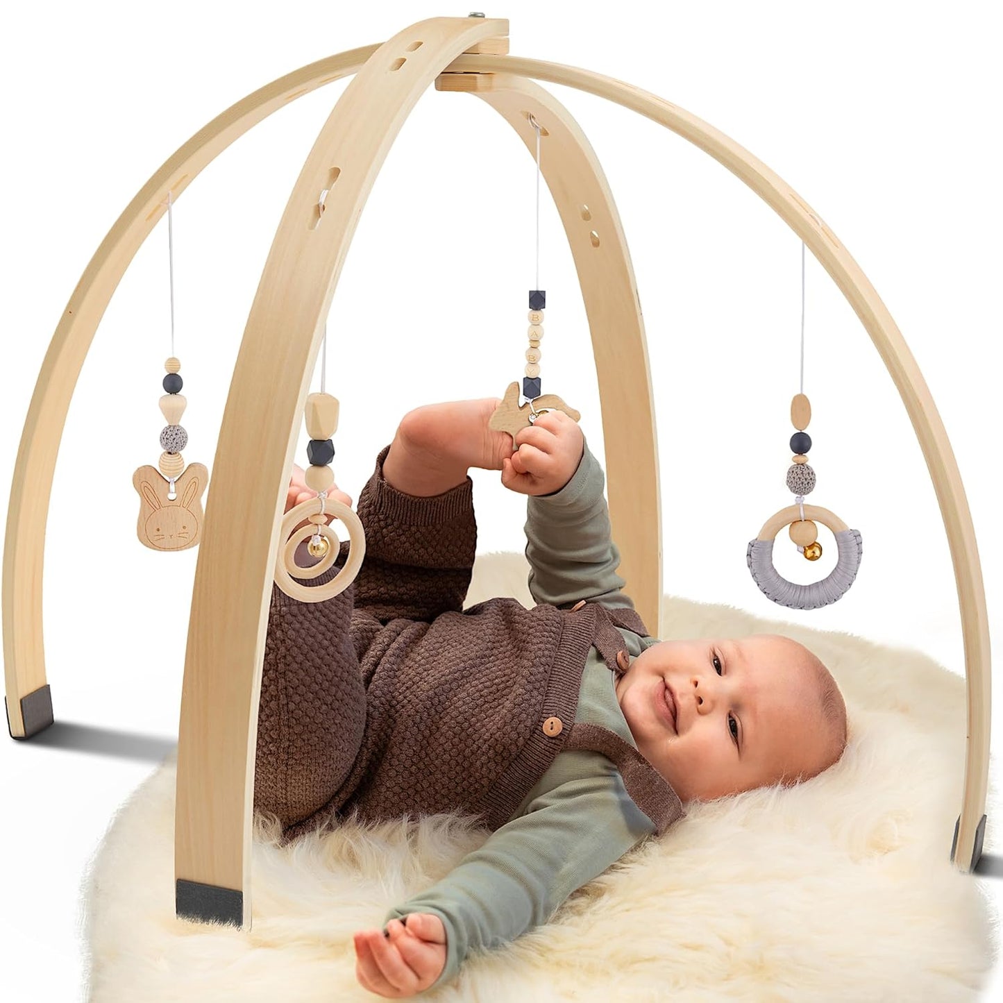 Holz-Spielbogen mit Tasche und Montessori-Spielzeug