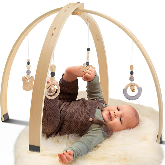 Holz-Spielbogen mit Tasche und Montessori-Spielzeug