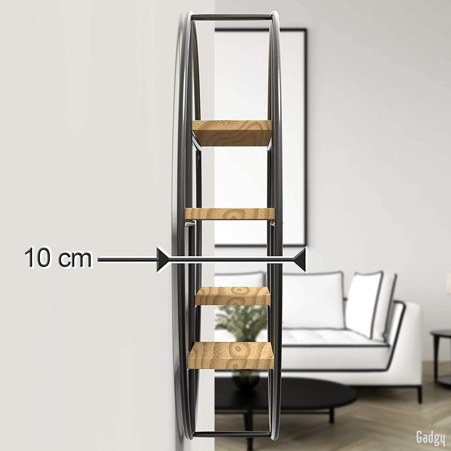 Rundes Wandregal, Rund Beige