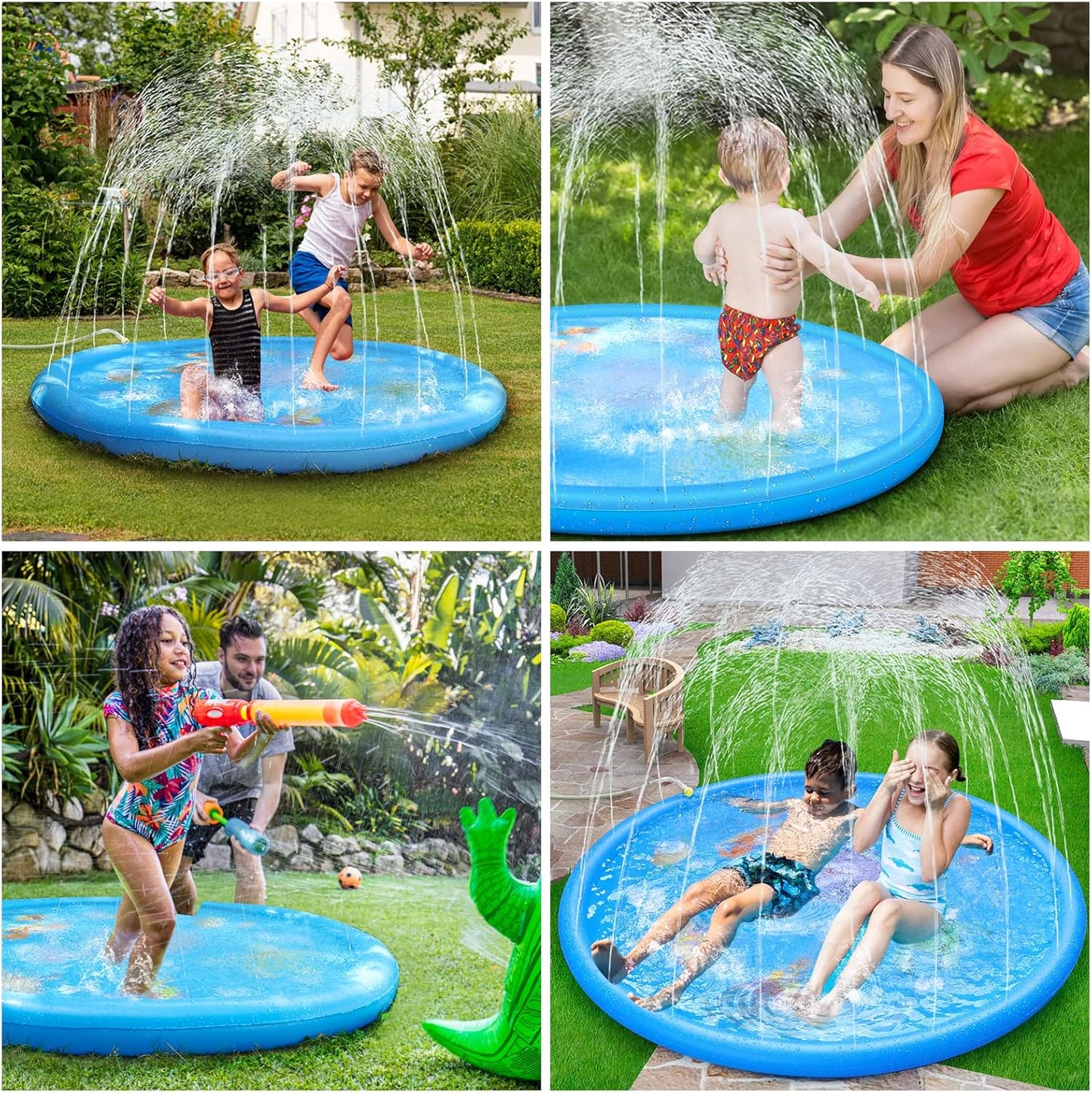 Splash Pad - Sprinkler-Wassermatte für Kinder & Haustiere, Blau