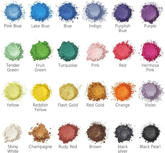 Mica Pigmentpulver Set in 24 Farben