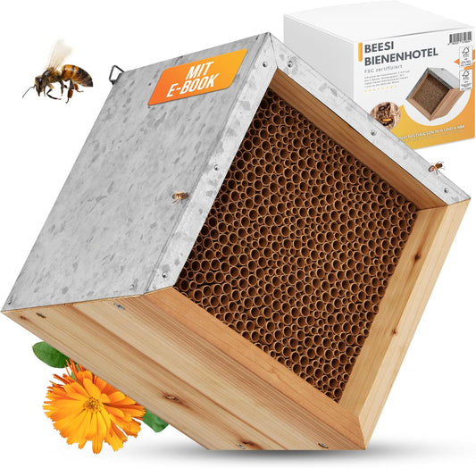 Bienenhotel mit Metalldach