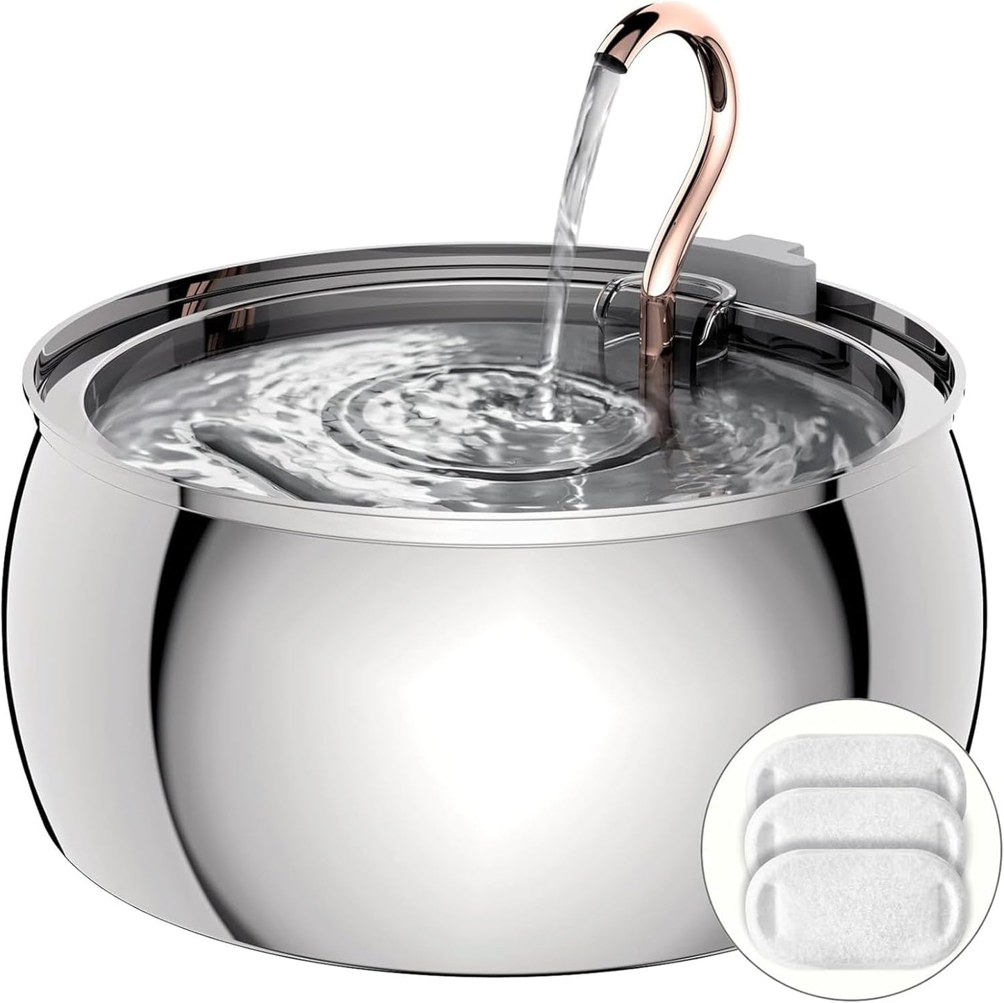 Katzenbrunnen PET-0007, 4,0 l Wasserbrunnen für Katzen, Edelstahl