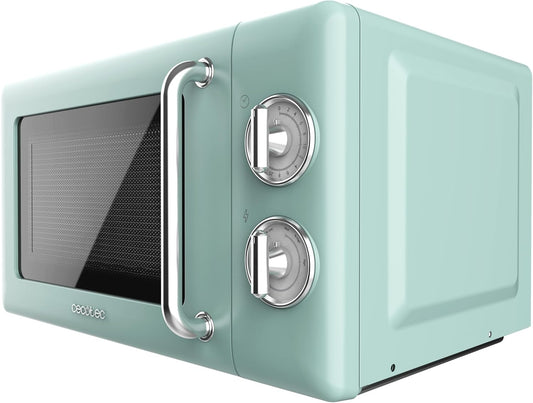 Retro Mikrowelle 20L mit Auftaufunktion, Mechanisch | Allein Serie 30 Grün