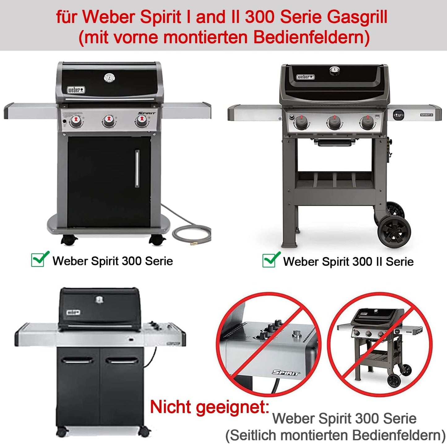 Aromaschienen für Weber Spirit 300 Series, 38,9cm 7636 Edelstahl Flavorizer Bars