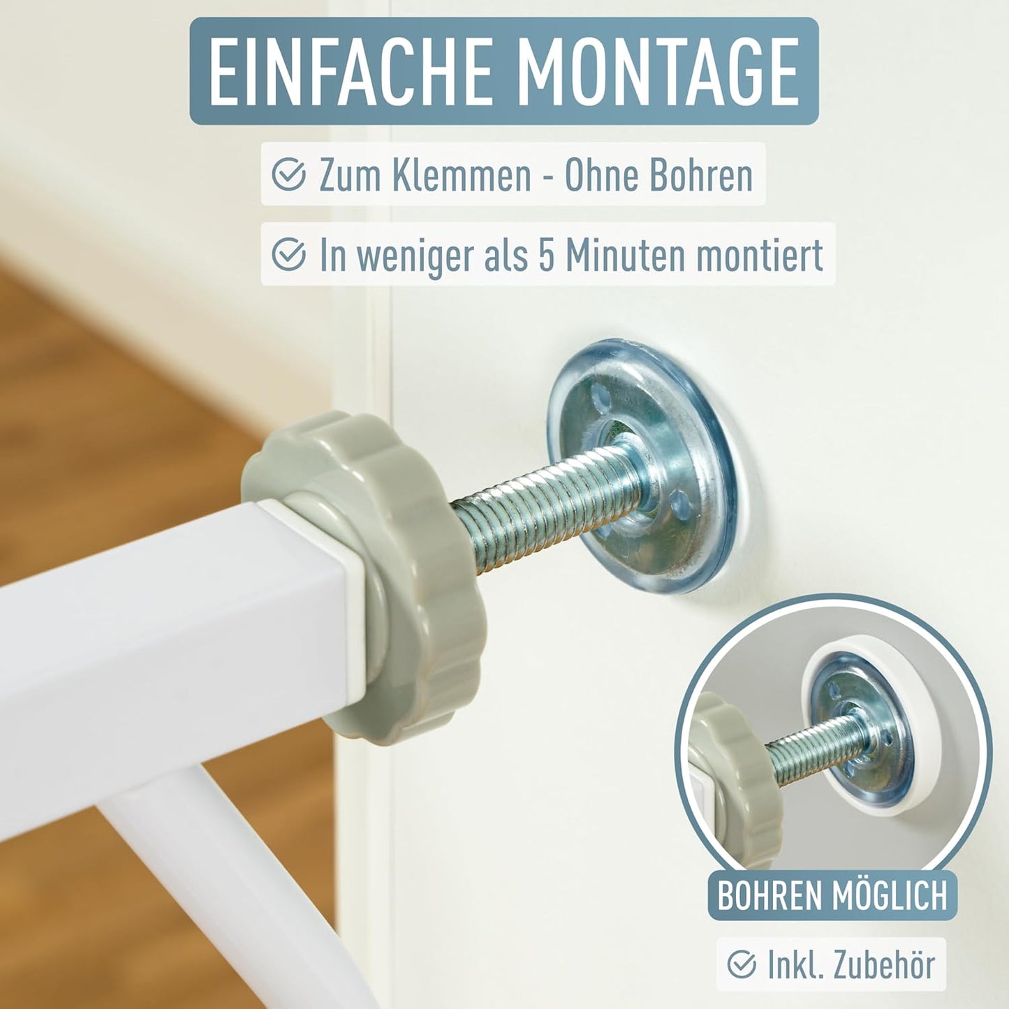 Türschutzgitter Berrin XXL für Babys & Kleinkinder, 105-115 cm