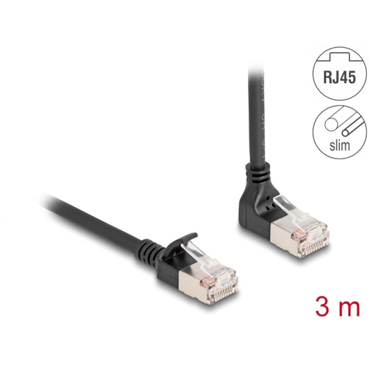 RJ45 Netzwerkkabel Cat.6A S/FTP Slim 90° oben gewinke