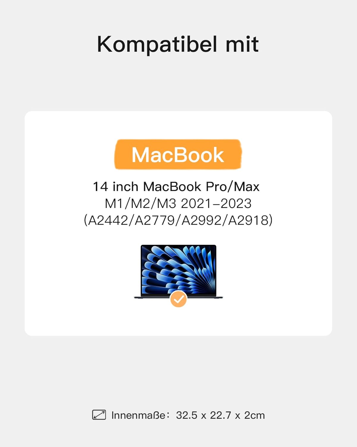 Laptoptasche für 14 Zoll MacBook, Schwarz, 14 Zoll