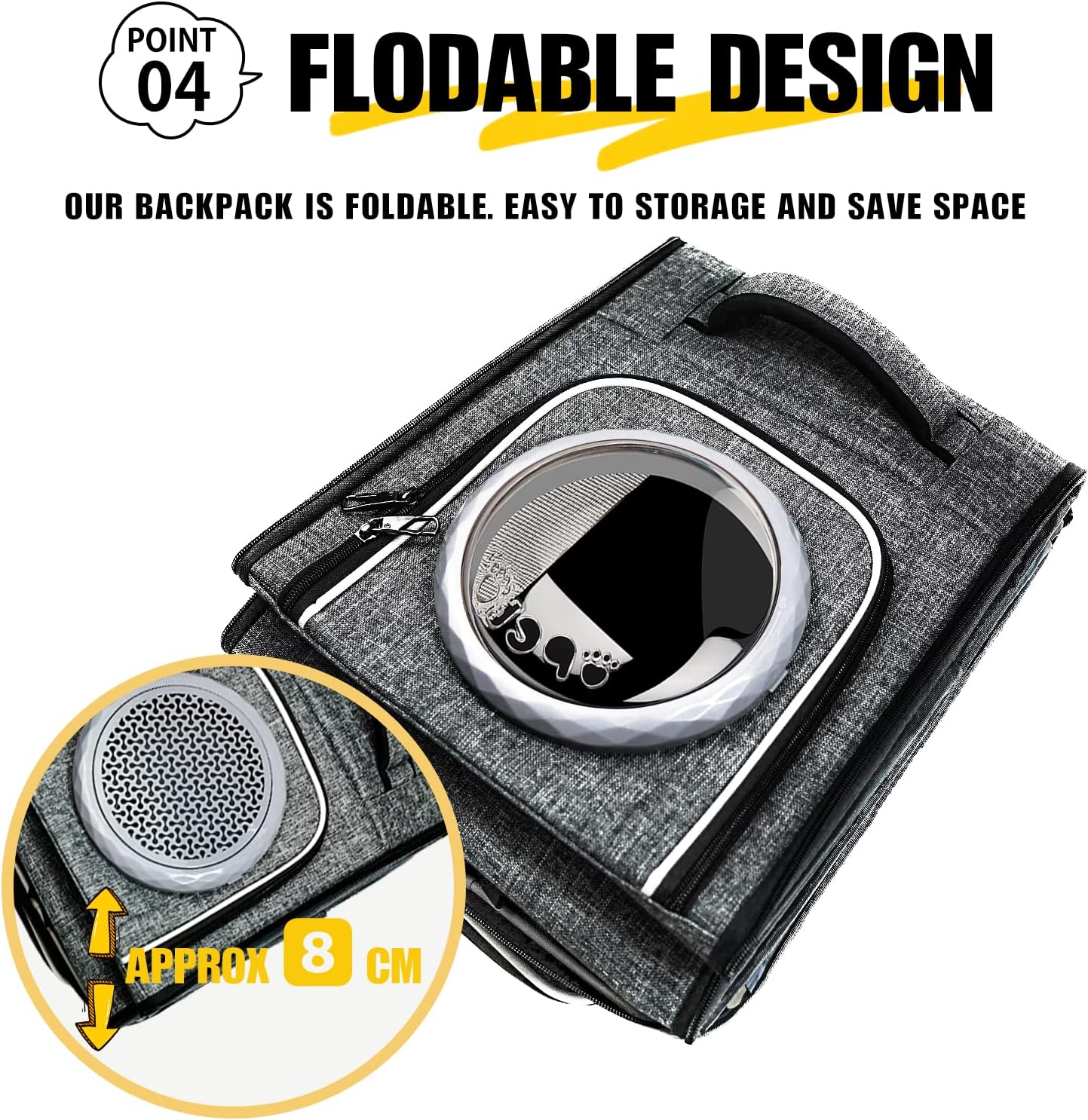 Haustier Rucksack-Raumkapsel, Grau