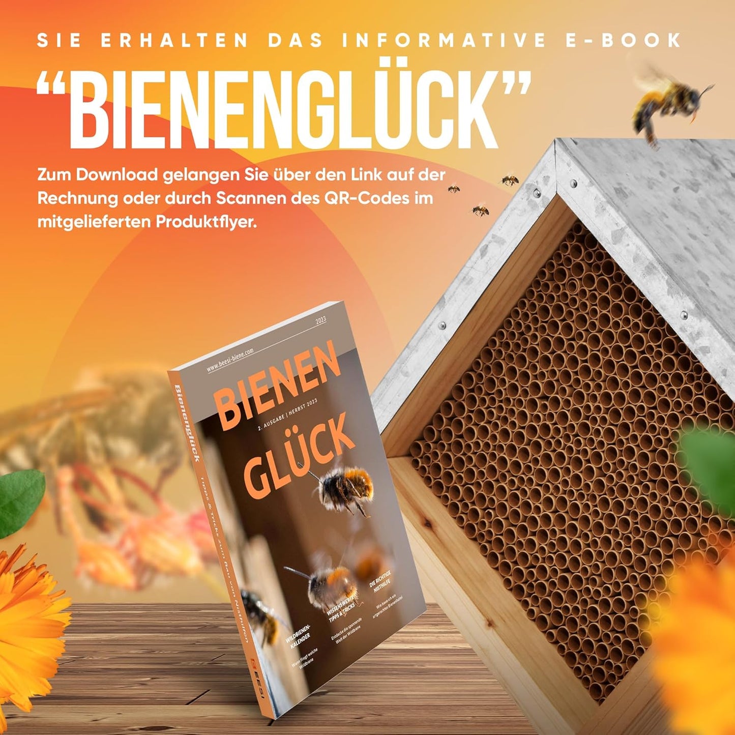 Bienenhotel mit Metalldach