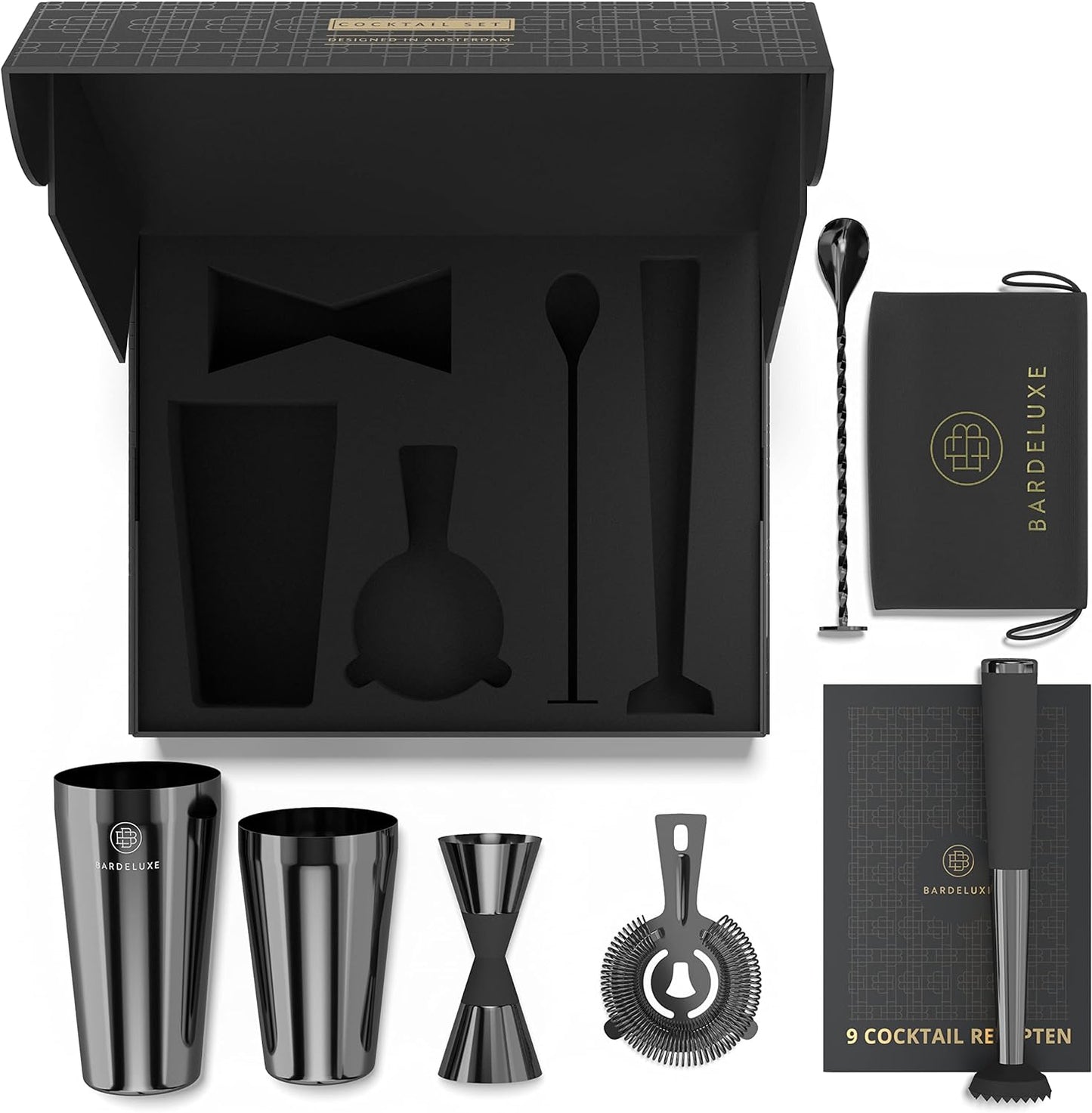 Cocktail Shaker Set, Schwarz