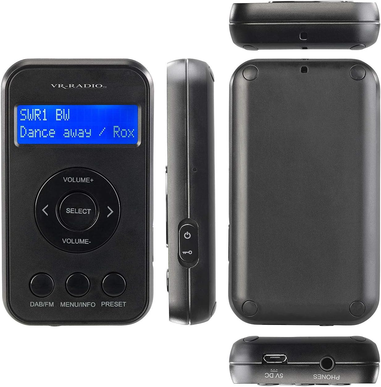 Digitales Mini-Taschenradio mit DAB+/FM und Kopfhörern