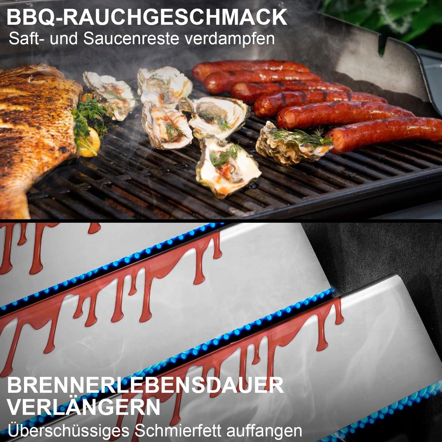 Aromaschienen-Set für Weber Spirit I & II, 7635 Edelstahl Flavorizer Bars