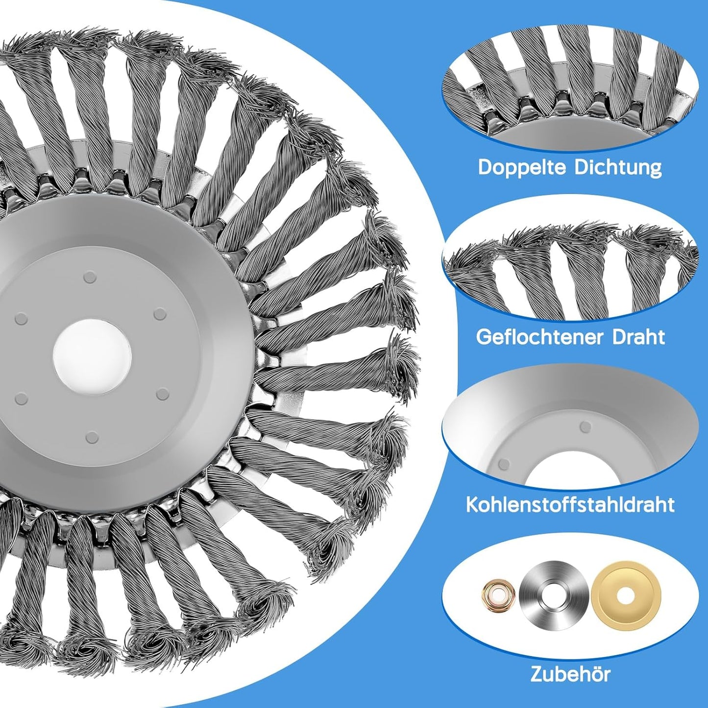Unkrautbürste für Rasentrimmer