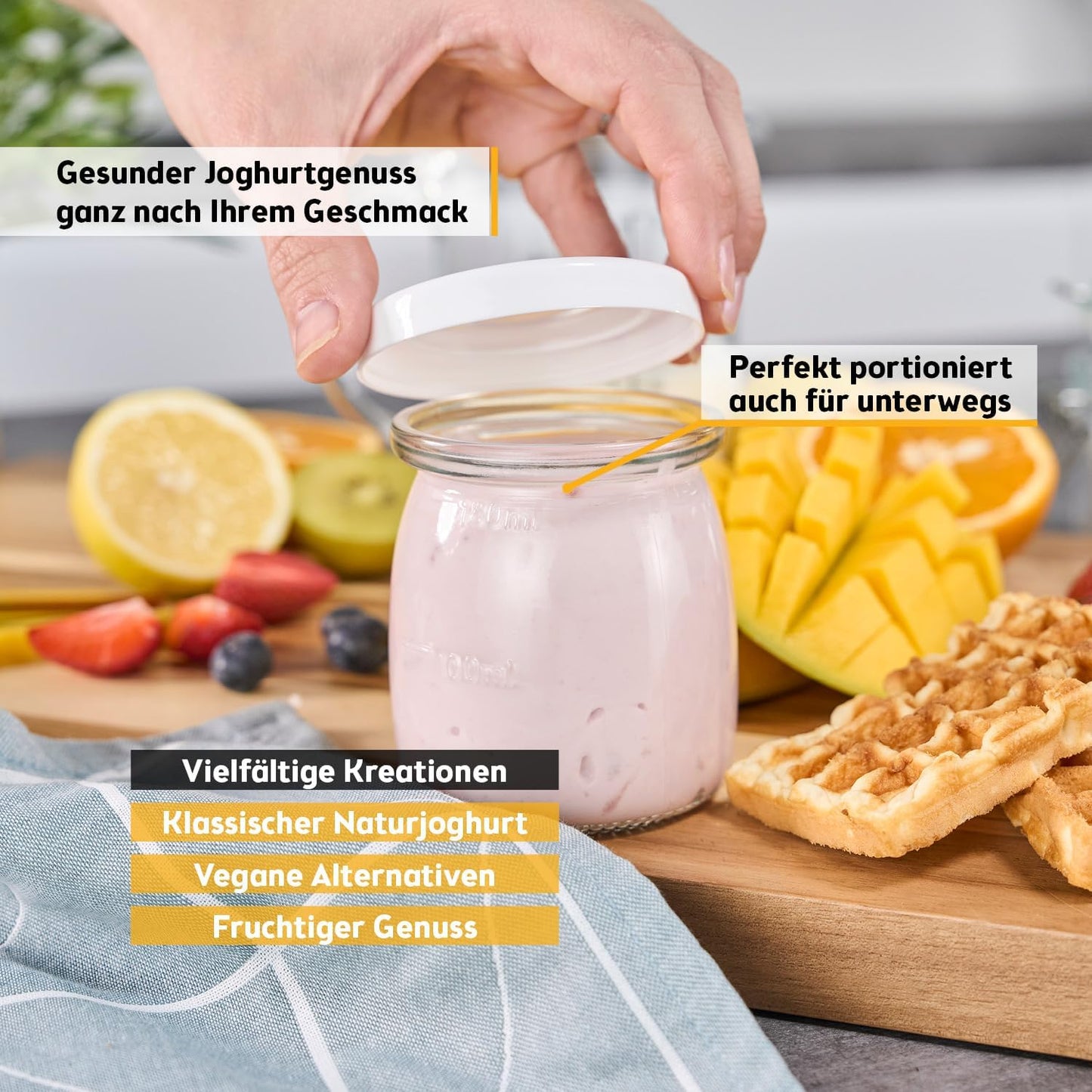 Elektrischer Joghurt Maker mit Timer und Auto-Stop