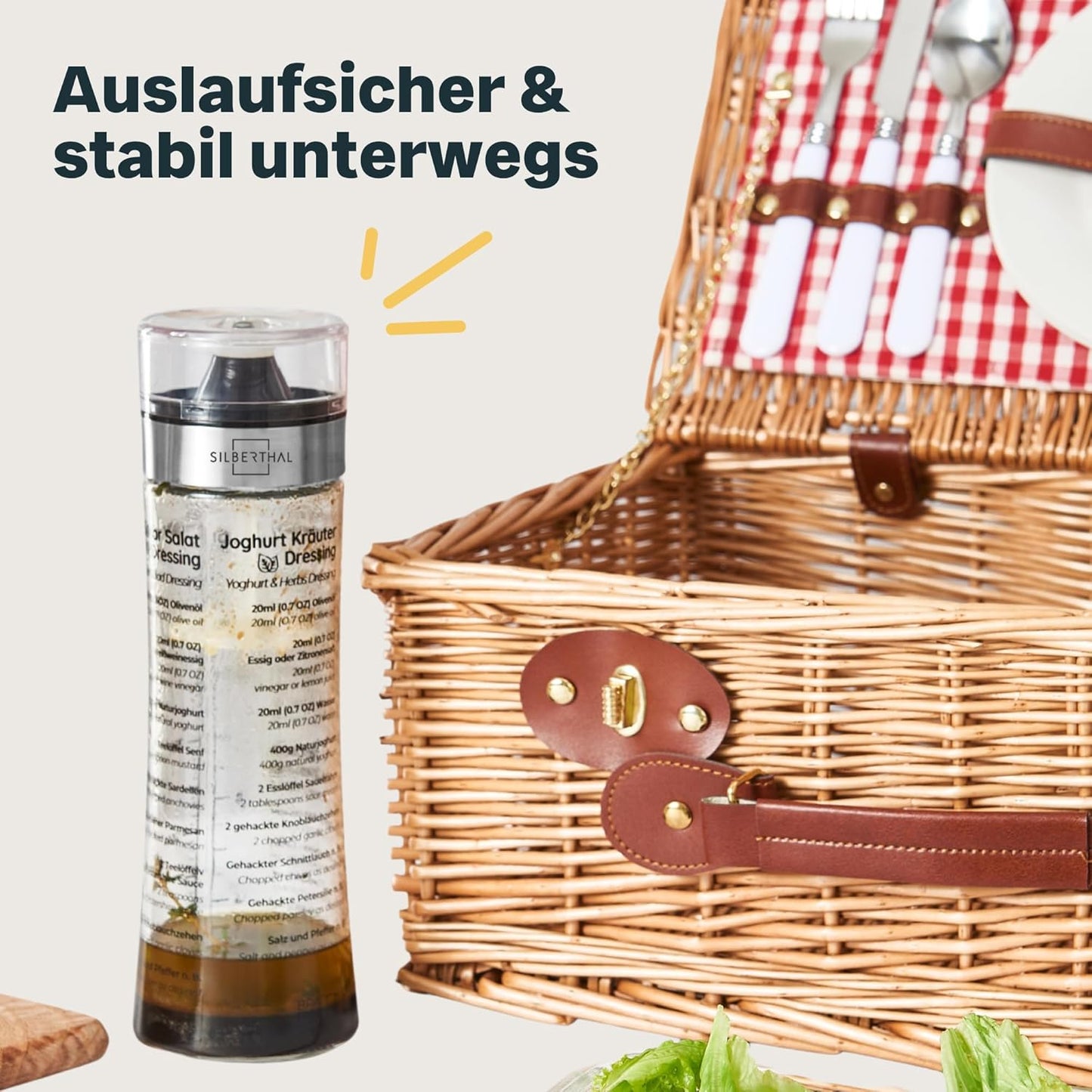 Dressing-Shaker mit Mischeinsatz