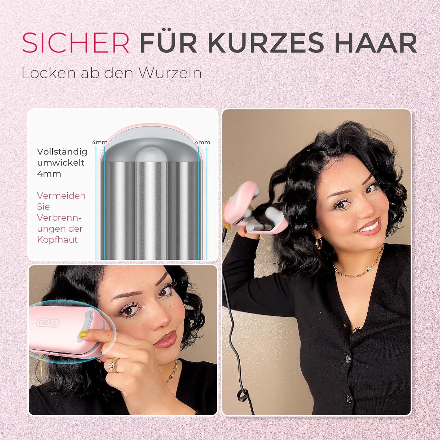 Welleneisen Rovy für Grosse Locken (25mm, 4 Temperaturen)