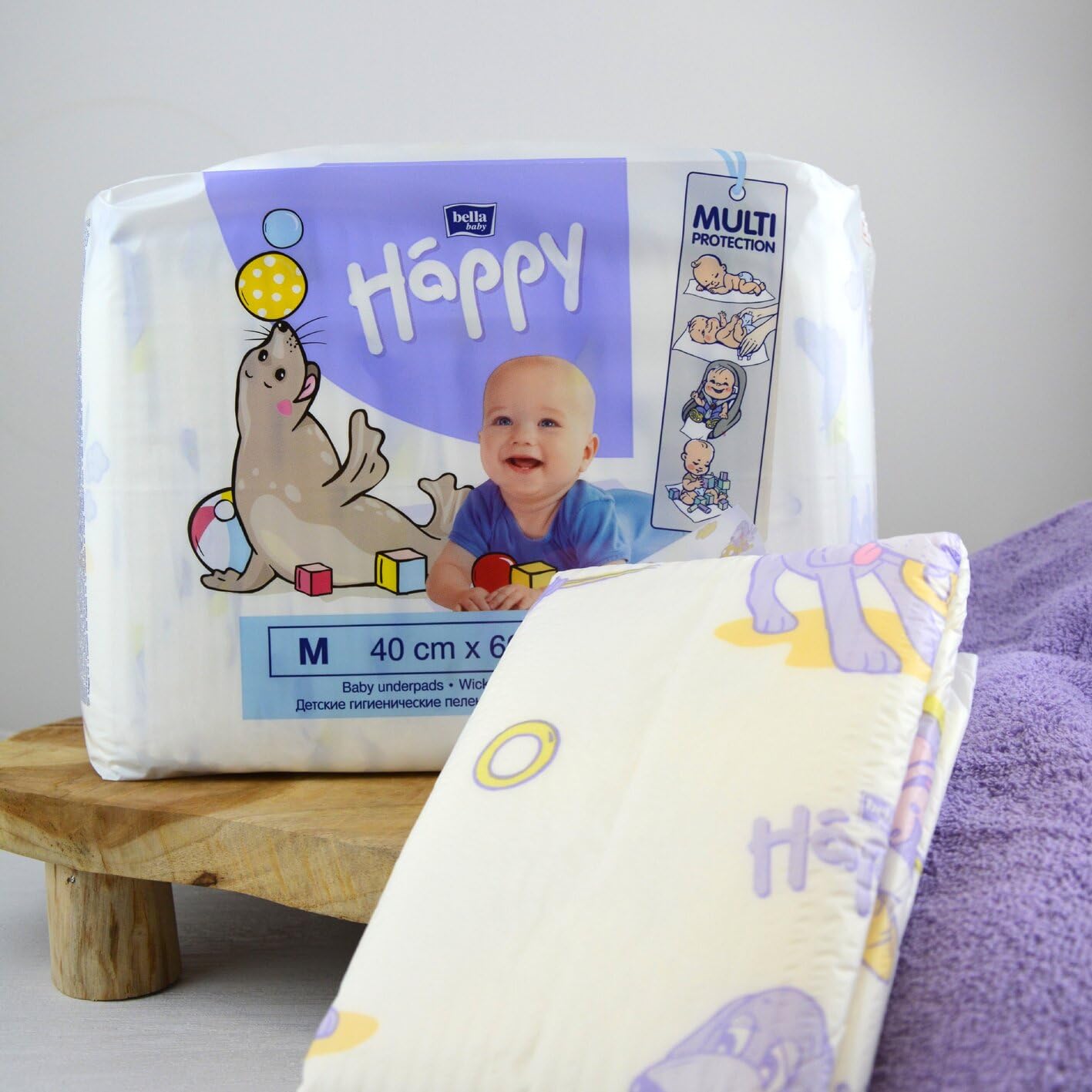 60er-Set Happy Wickelunterlagen, 40x60 cm