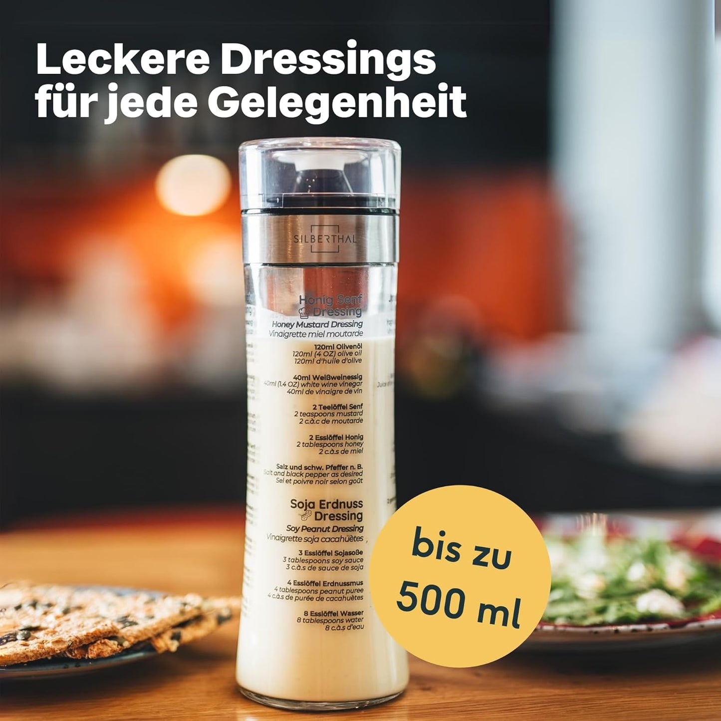Dressing-Shaker mit Mischeinsatz