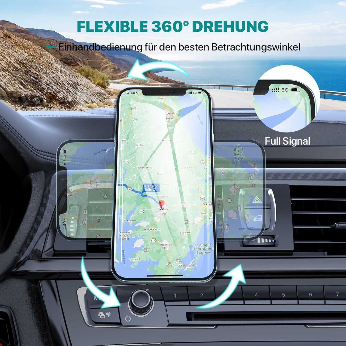 Magnetische Handyhalterung für Auto-Lüftung (360°)