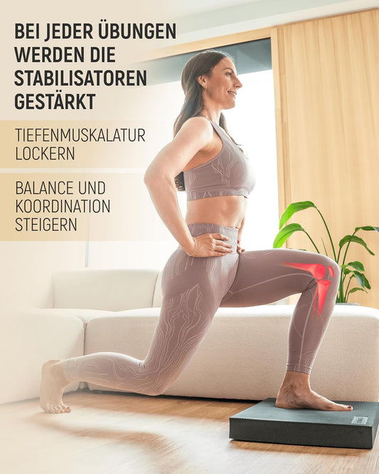 Gleichgewichtstrainer für Yoga & Reha, Balance Pad schwarz 50 x 40 cm
