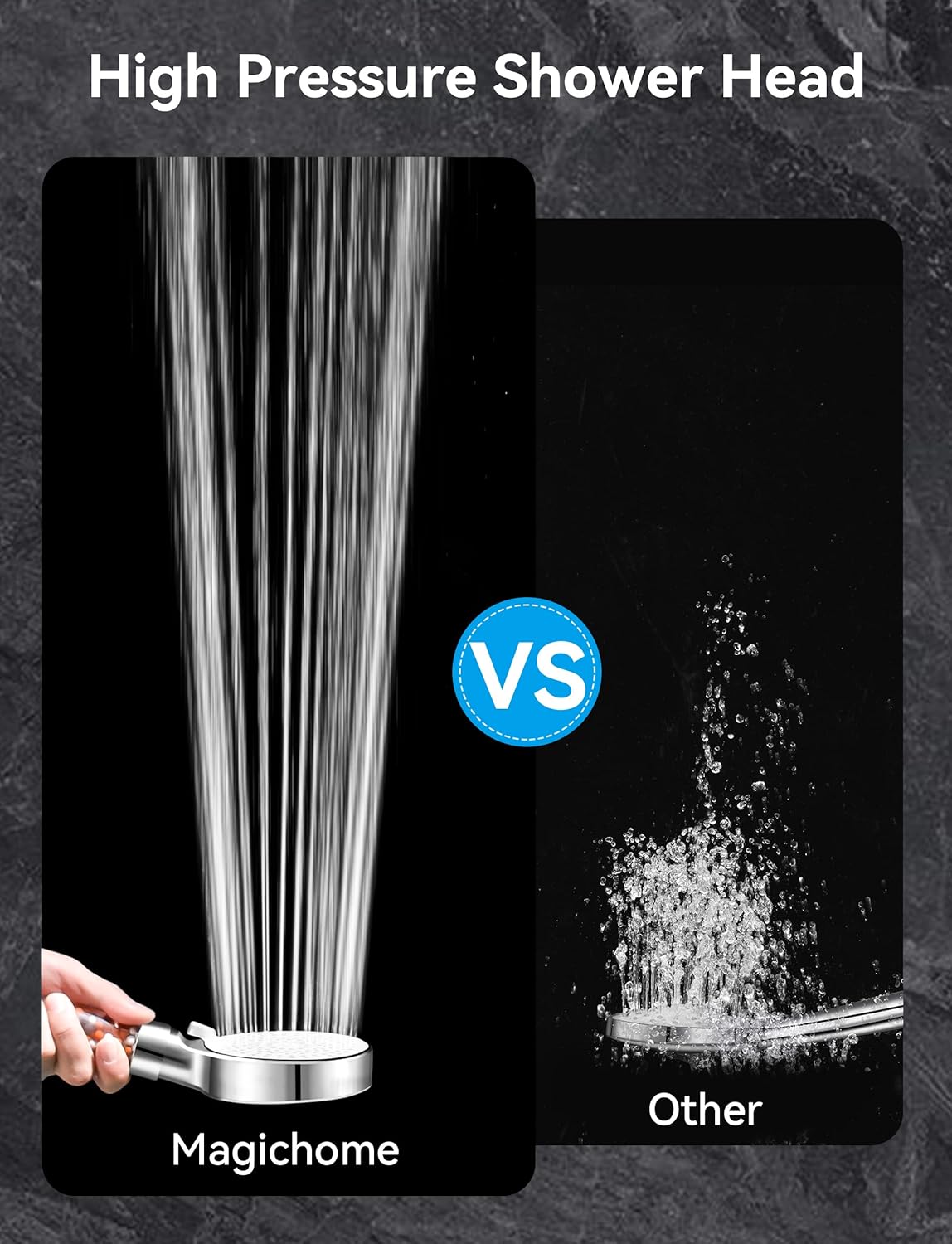 Wassersparender Duschkopf mit Filter, Weiss Duschkopf